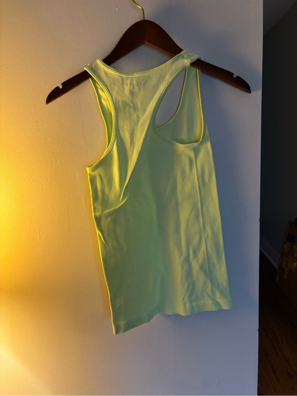 dELiA*s Neon Yellow Ribbed Racerback Tank Top - Picture 2 of 2